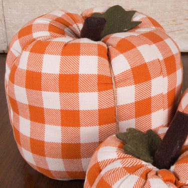 Cream Orange Check Pumpkin 8X6 Ornament ONRE0317 - The Fox Decor
